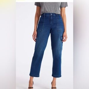Sofia by Sofia Vergara Dark Wash Barrel Cargo Jeans